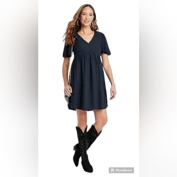 KNOX ROSE BLACK V NECKLINE  SHIFT DRESS NWT SIZE XS - Picture 4 of 11